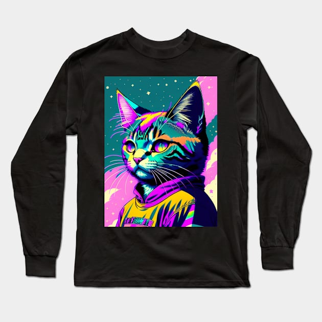 Cat Rock Harajuku Long Sleeve T-Shirt by darkbattle